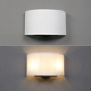 Wall Sconce, 13-Inch Brass White Fabric