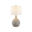 Table Lamp, 26.25-Inch Grey Resin with White Cotton Shade