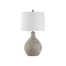Table Lamp, 26.25-Inch Grey Resin with White Cotton Shade