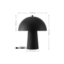 Tafellamp, 18-inch zwarte paddenstoel van kunsthars, set van 2