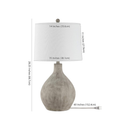Table Lamp, 26.25-Inch Grey Resin with White Cotton Shade