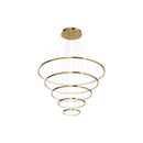 39.3-Inch Modern 5-Ring Gold LED Dimmable Chandelier