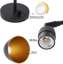 7-Inch Black Metal Oval Wall Sconce with Built-in Switch