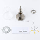 Wall Sconce, 14-Inch Brushed Metal with Clear Glass Shade