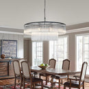 32-Inch Contemporary Black 2-Tier Glass Chandelier