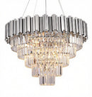 Crystal Chandelier, 27.5-Inch Modern 5-Tier Chrome