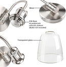 Wall Sconce, 14-Inch Brushed Metal with Clear Glass Shade