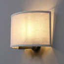 Boho Wall Sconce, 13-Inch Brass with Linen Shade