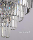 Crystal Chandelier, 27.5-Inch Modern 5-Tier Chrome
