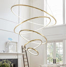39.3-Inch Modern 5-Ring Gold LED Dimmable Chandelier