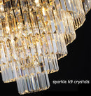 Crystal Chandelier, 27.5-Inch Modern 5-Tier Gold