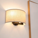 Boho Wall Sconce, 13-Inch Brass with Linen Shade